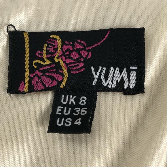 Yumi Embroidered Lace Overlay Red Cream Dress 4 - Picture 4 of 8